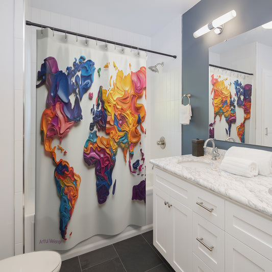 Canvas Cascade: Abstract Acrylic Art Shower Curtain Collection 265