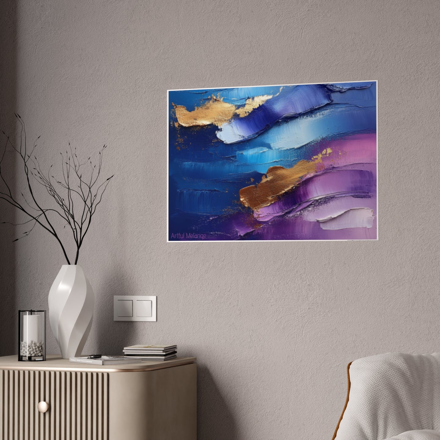 Gleaming Acrylic Abstract Poster: A Spectrum of Colorful Elegance