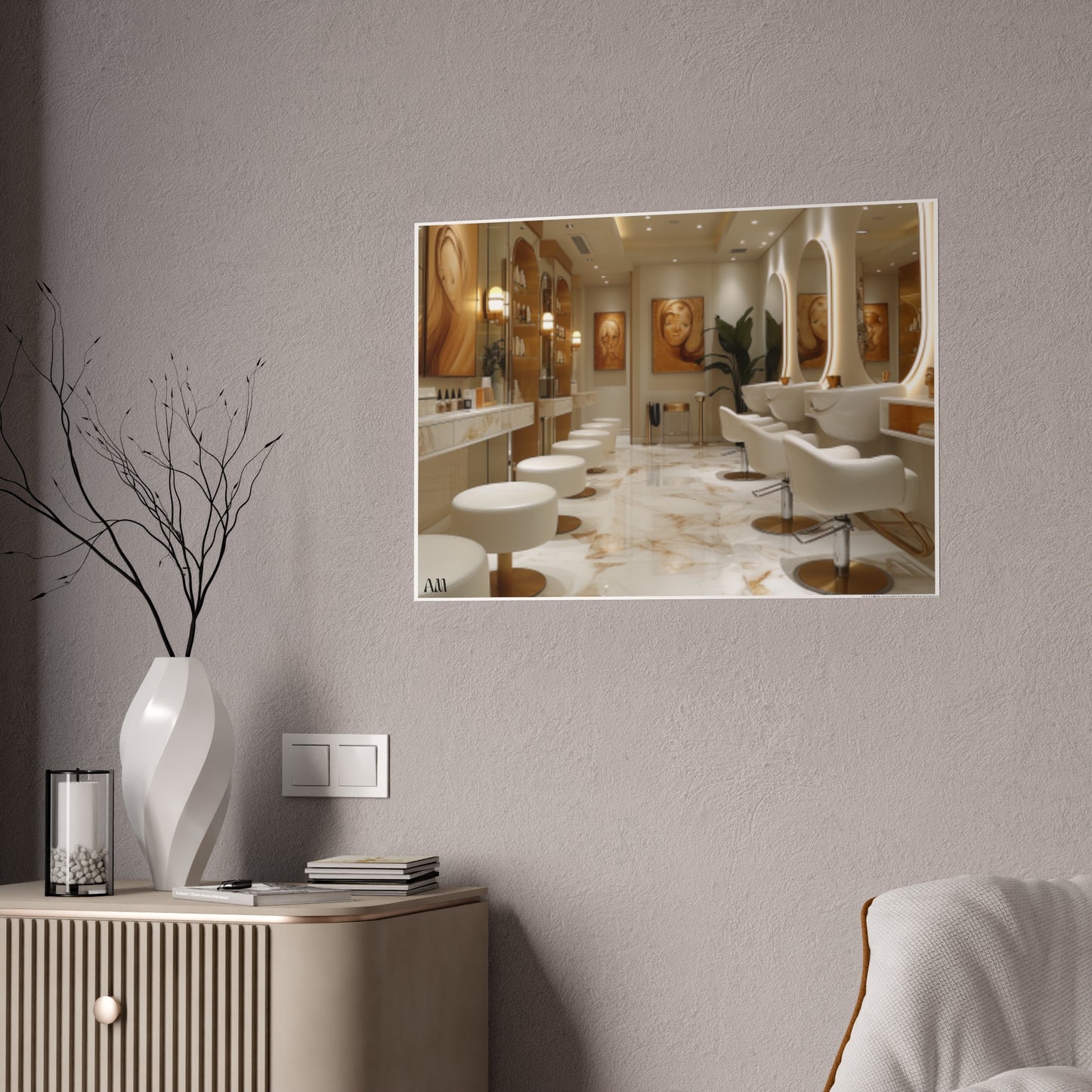 Black Hair Salon Interiors: Poster Prints Celebrating Style