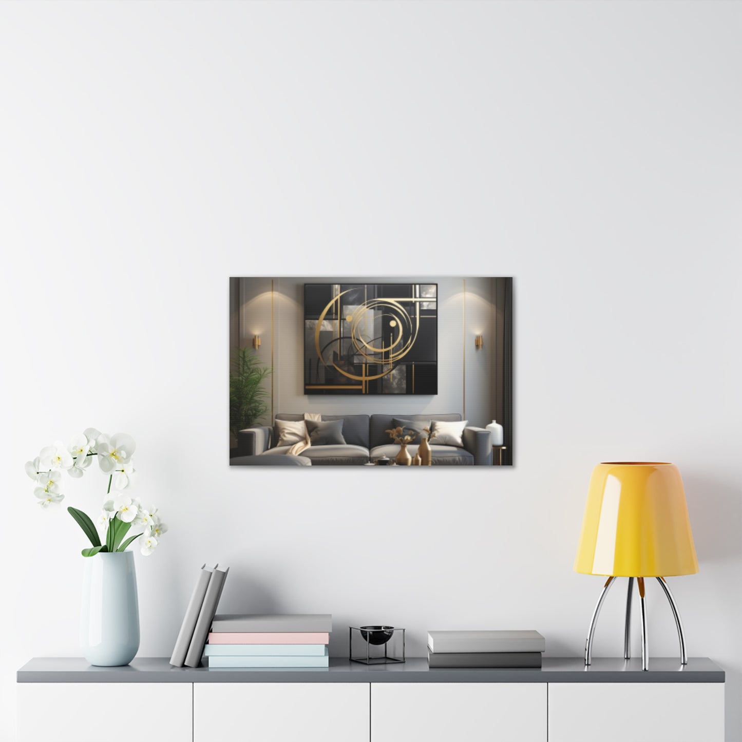 Gold and Black Elegance: A Symphony of Sophistication Canvas Print