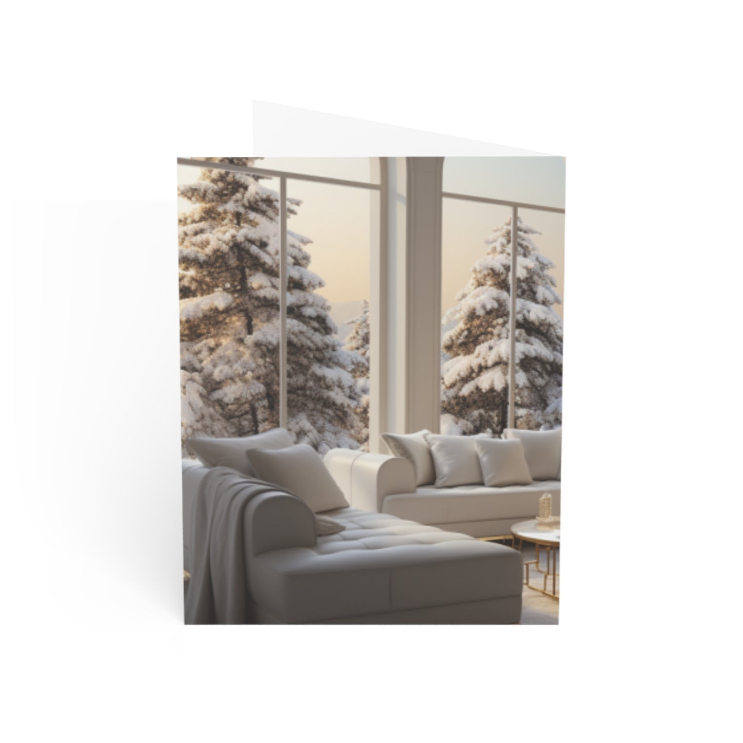 Elegance in Gold & White Christmas Notecards (1, 10, 30, and 50pcs)