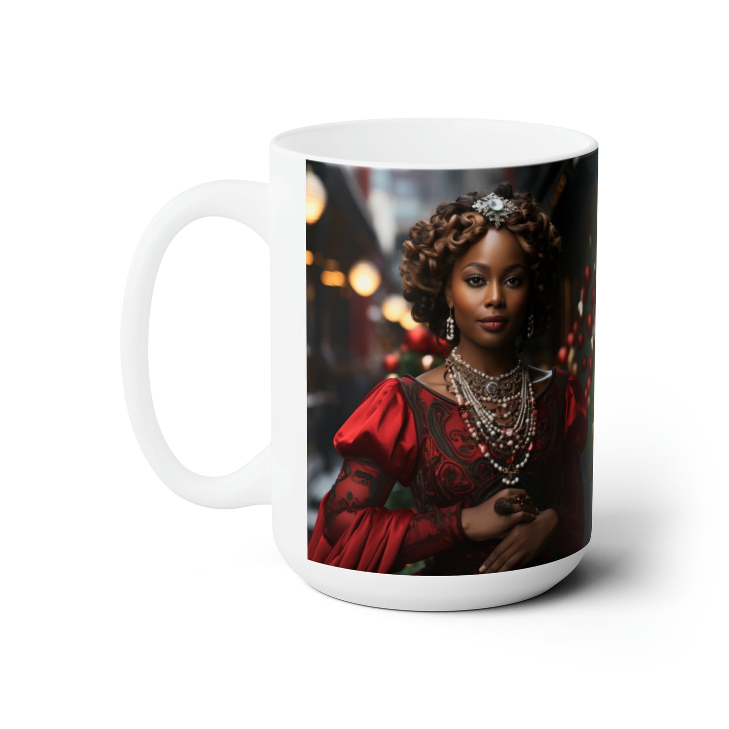 Princess Claus White Ceramic Holiday Mug 15oz