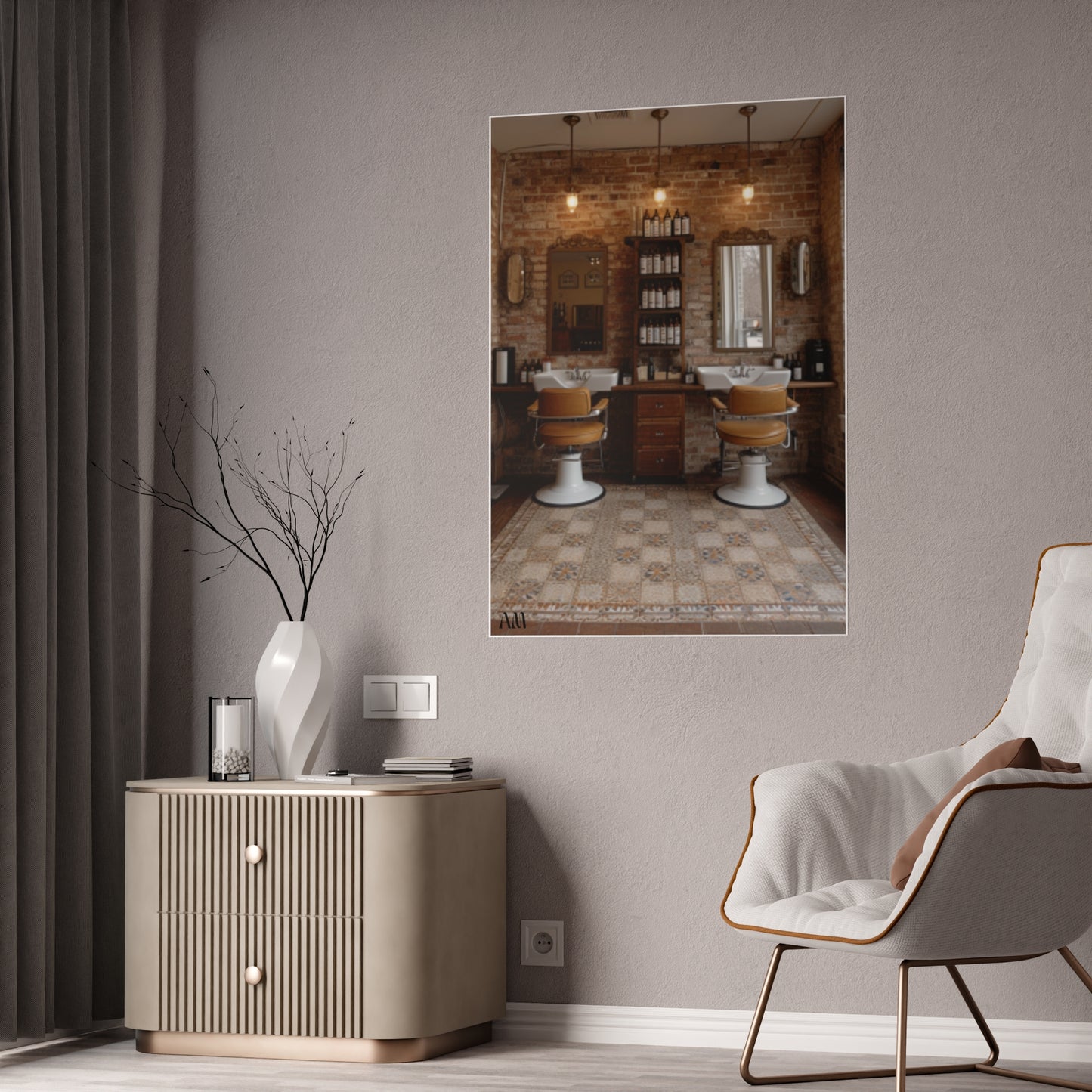 Black Hair Salon Interiors: Poster Prints Celebrating Style
