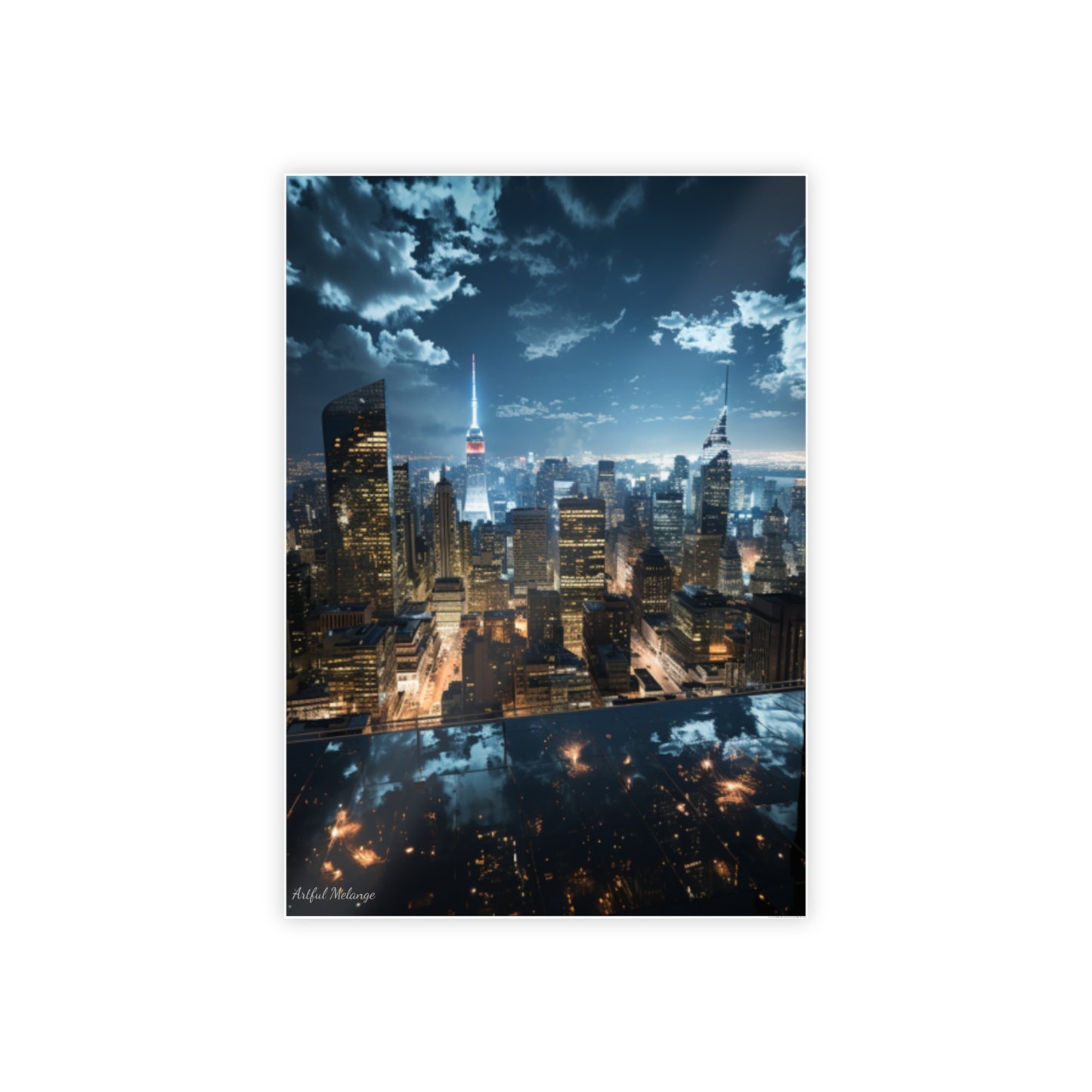 Skyline Vista: Hyper-Realistic 3D Cityscape Posters
