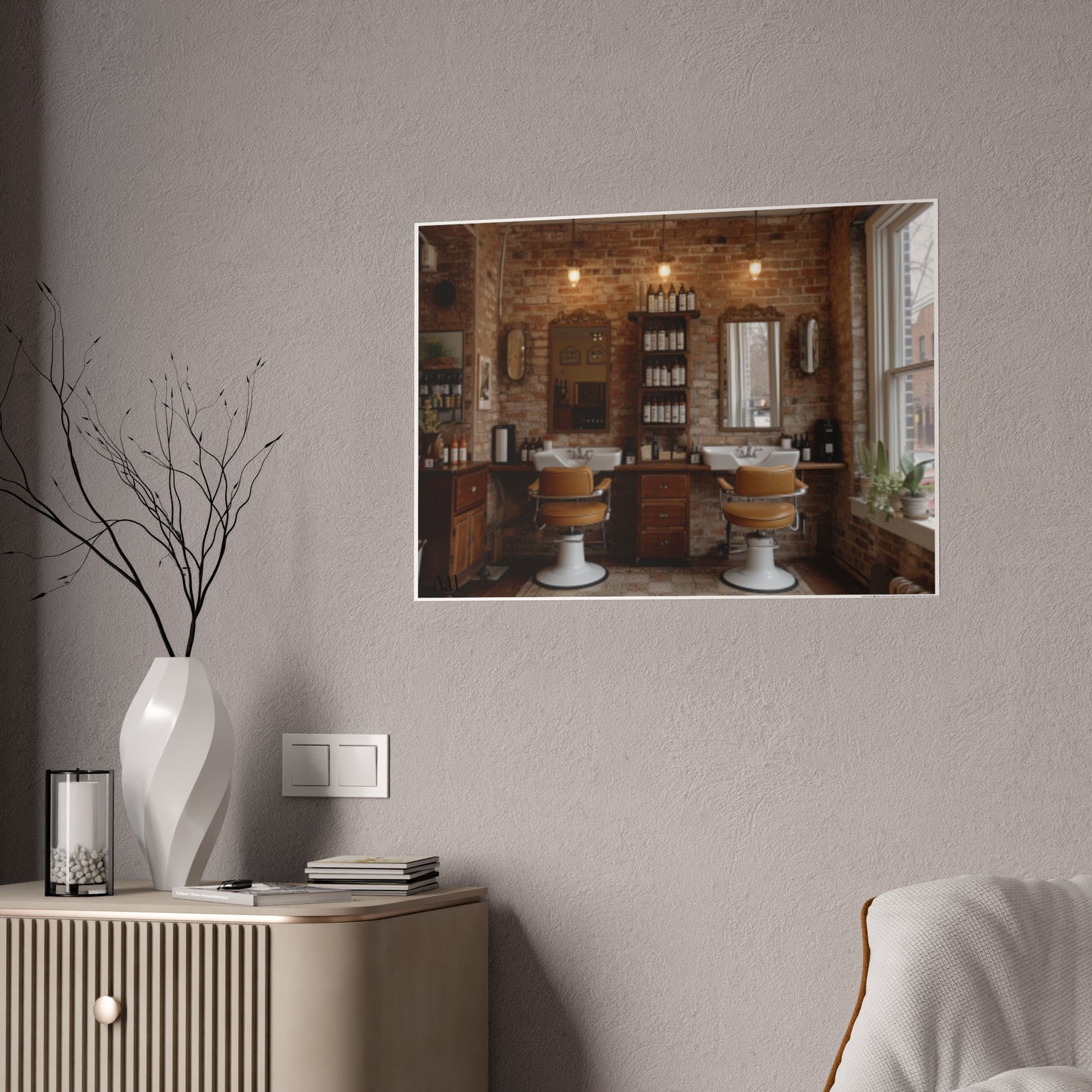 Black Hair Salon Interiors: Poster Prints Celebrating Style