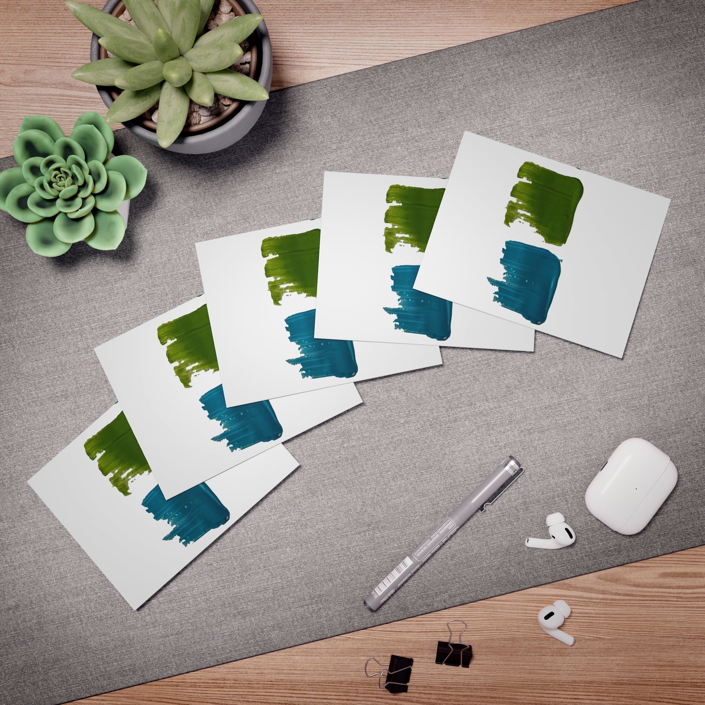 Elegance in Ink: Abstract Art Note Card Set(5-Pack)
