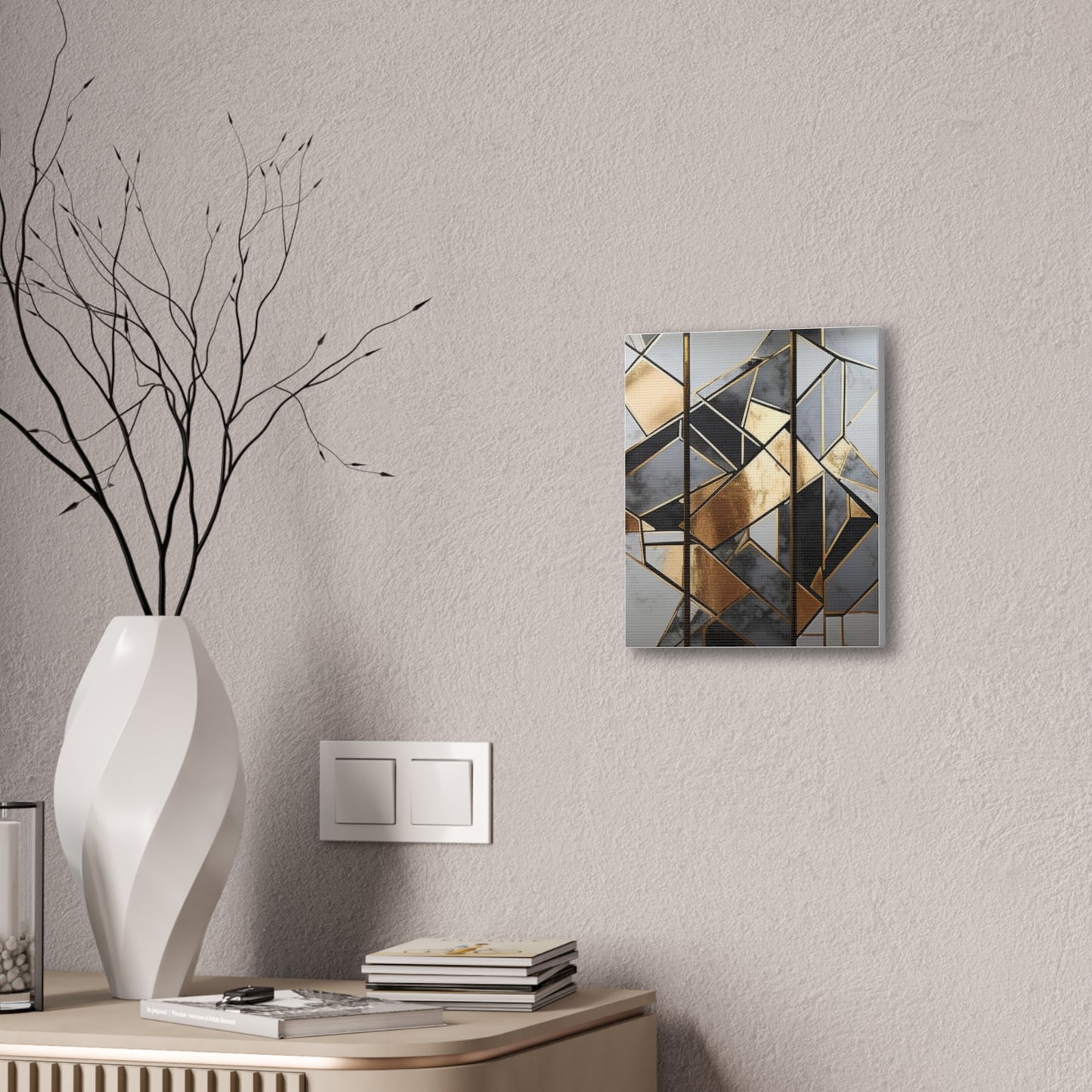 Gold and Black Elegance: A Symphony of Sophistication Canvas Print
