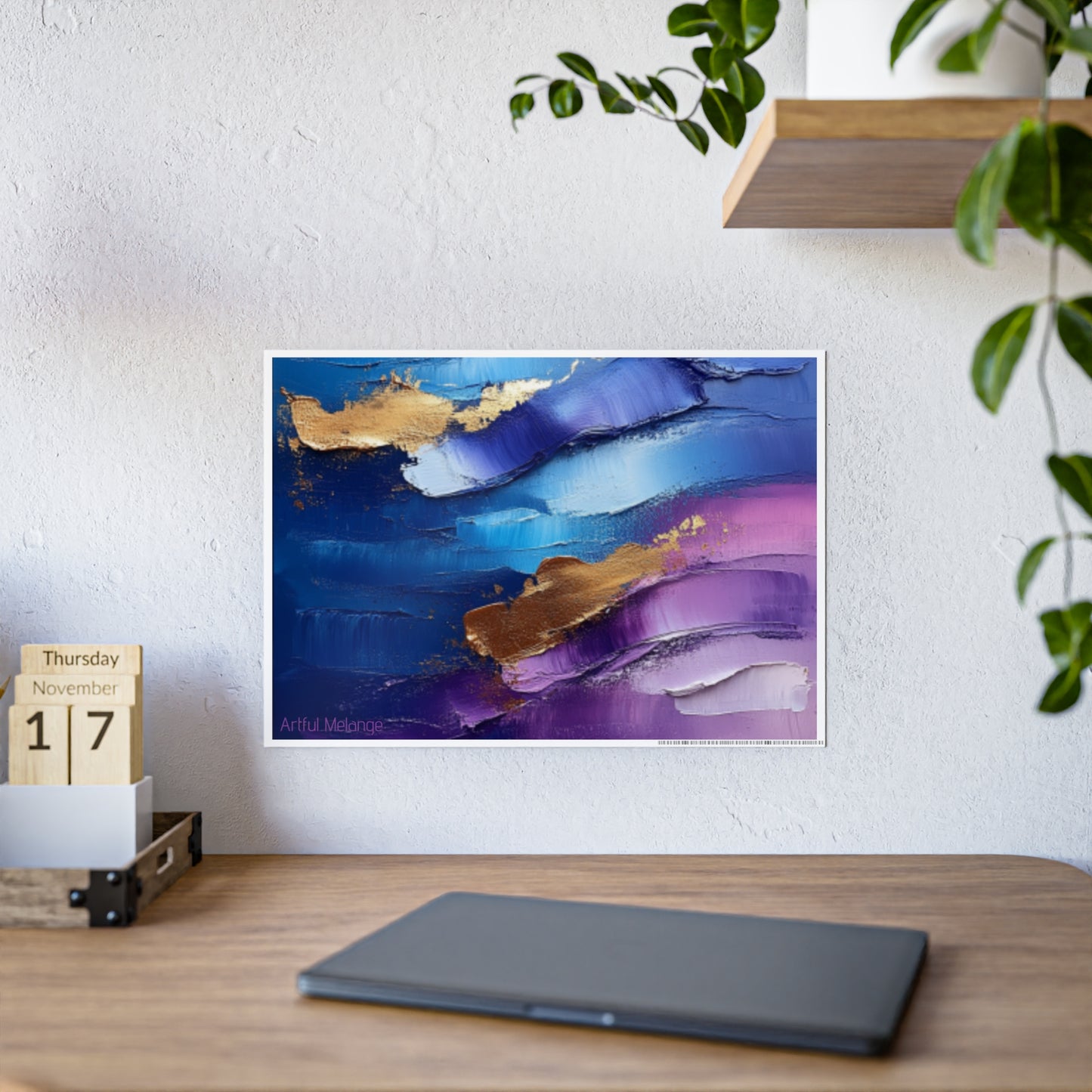 Gleaming Acrylic Abstract Poster: A Spectrum of Colorful Elegance
