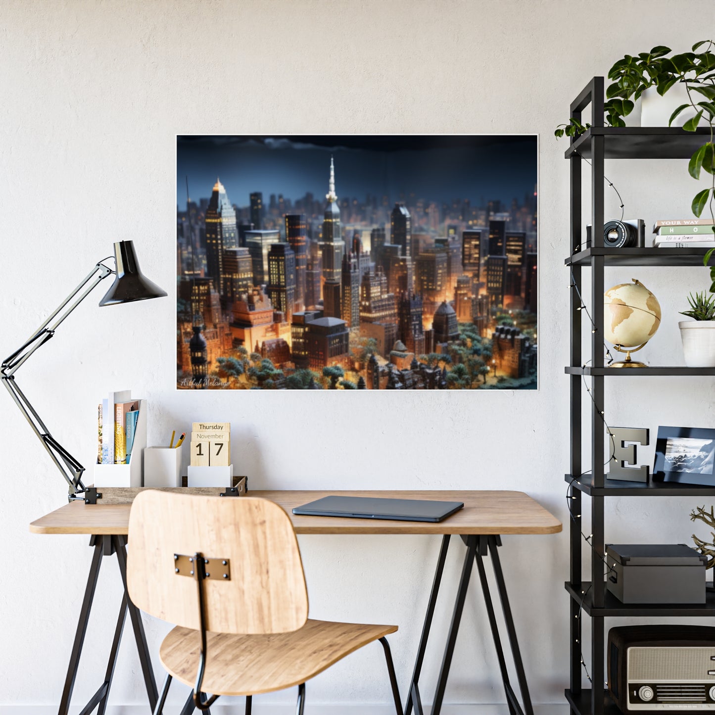Skyline Vista: Hyper-Realistic 3D Cityscape Posters