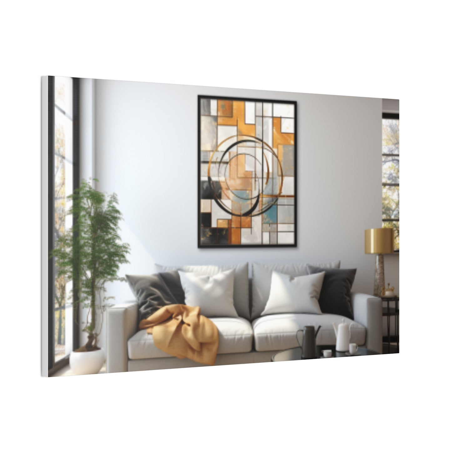 Gold and Black Elegance: A Symphony of Sophistication Canvas Print