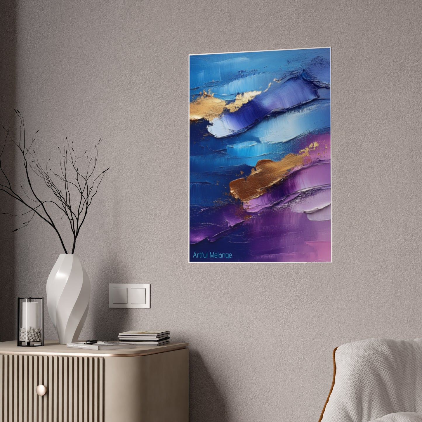 Gleaming Acrylic Abstract Poster: A Spectrum of Colorful Elegance