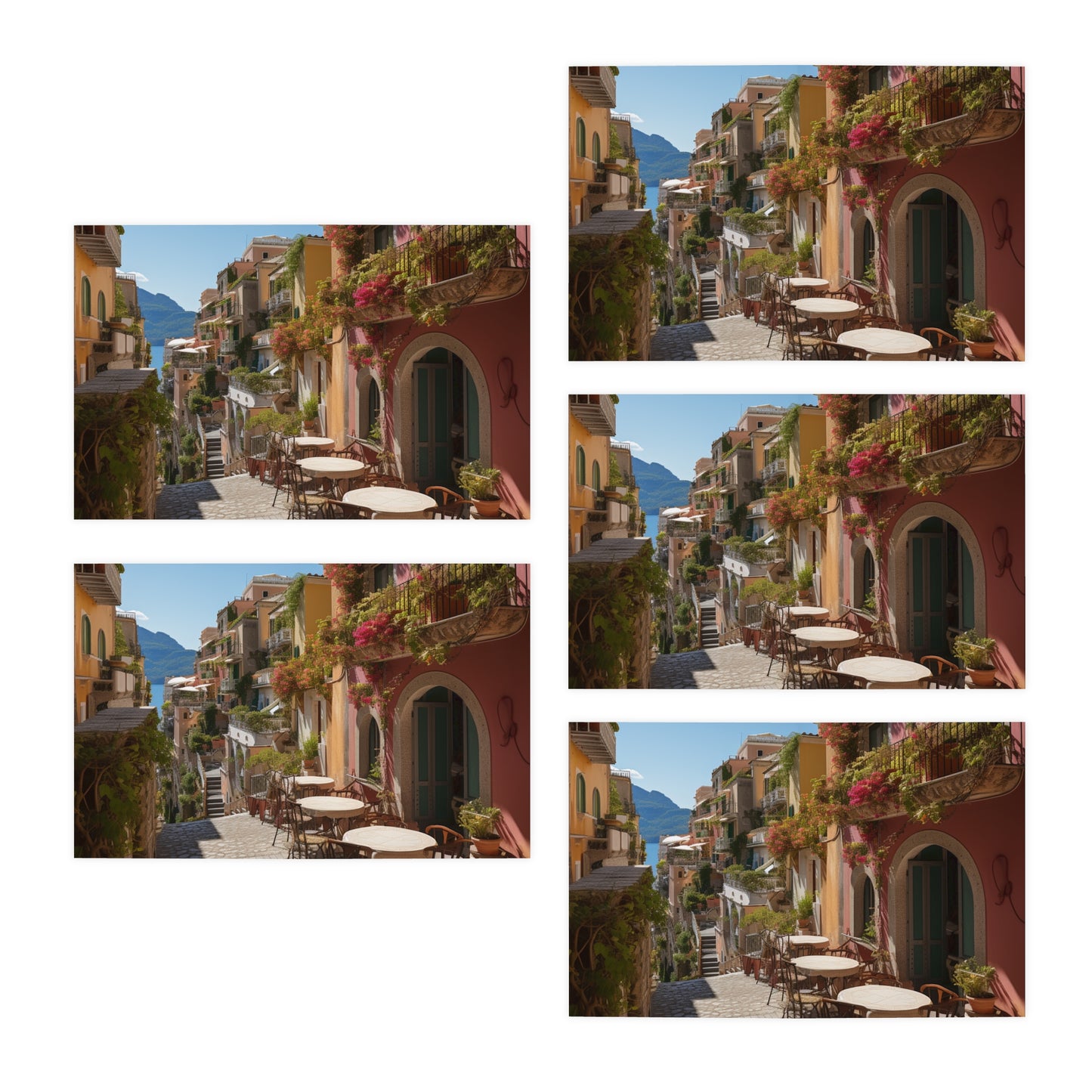 Italian Hillside Scene Design Note Cards (5-Pack)