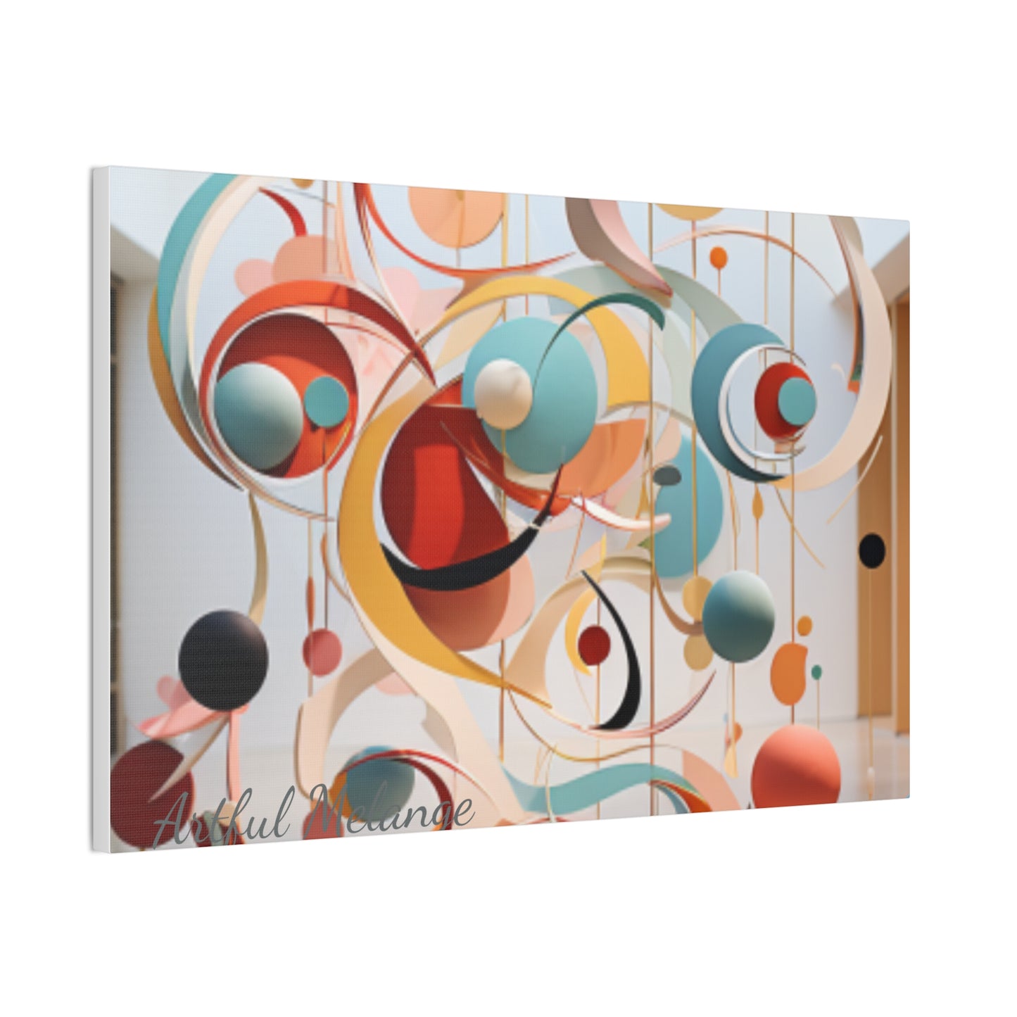 Harmony in Cyan and Peach- Graphic Print