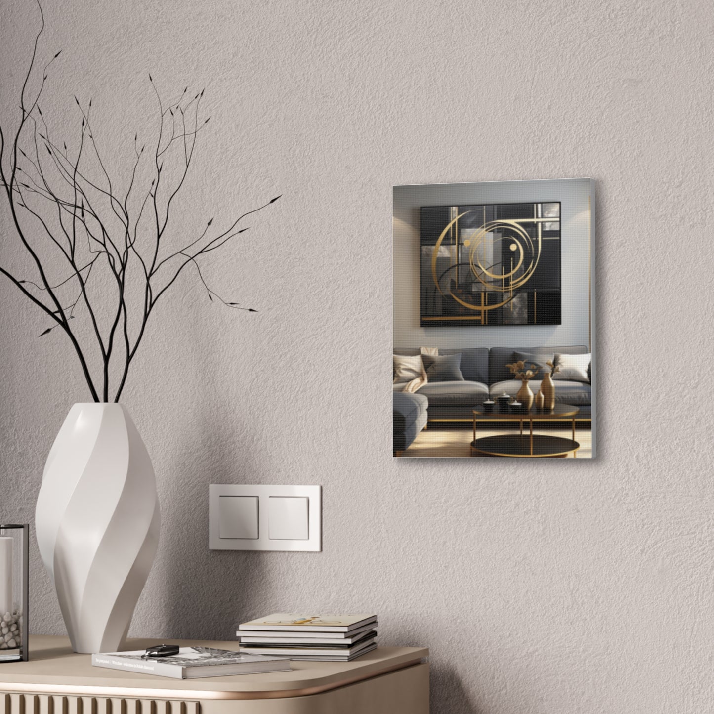 Gold and Black Elegance: A Symphony of Sophistication Canvas Print