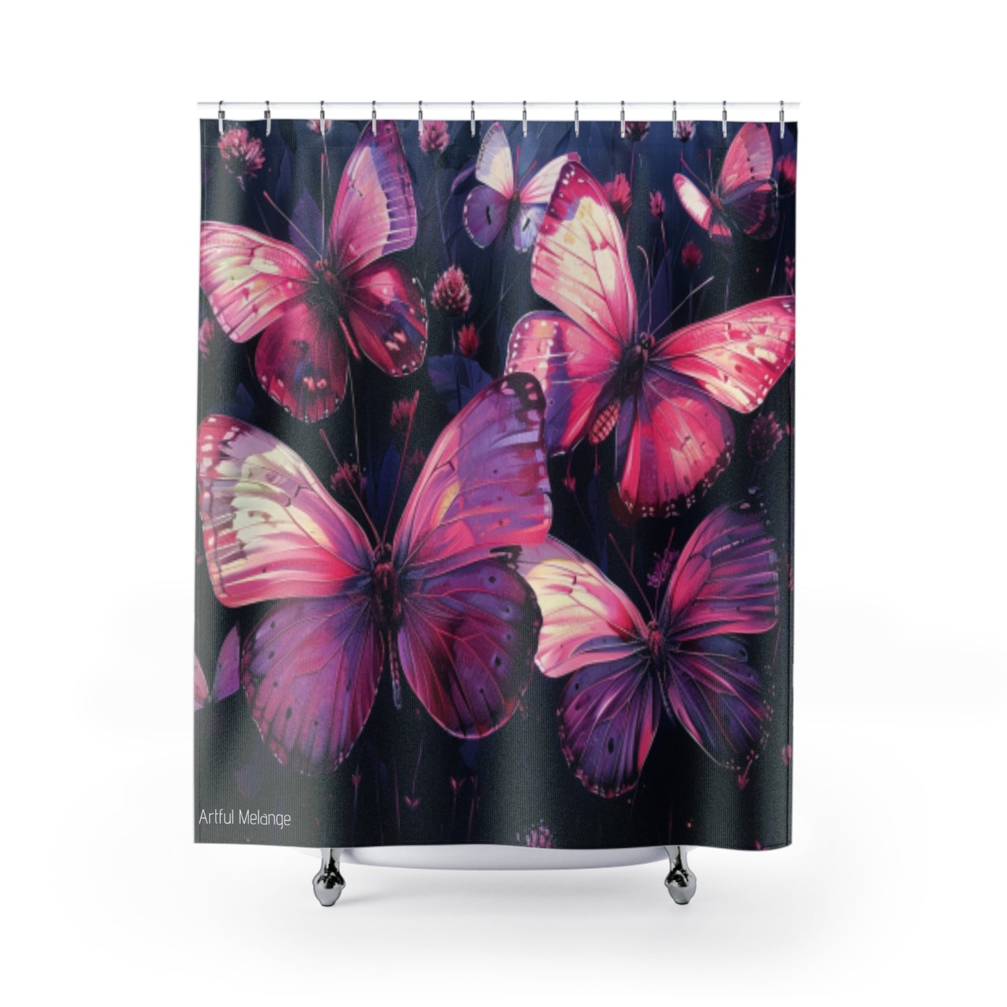 Fluttering Splendor Butterfly Shower Curtains