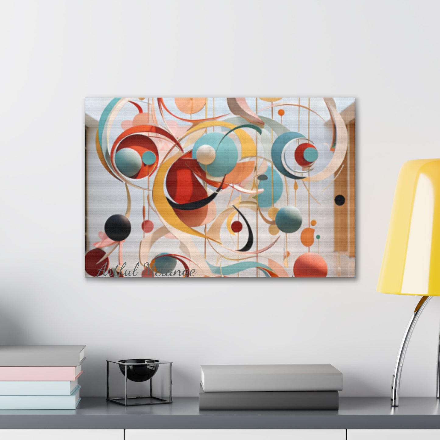 Harmony in Cyan and Peach- Graphic Print
