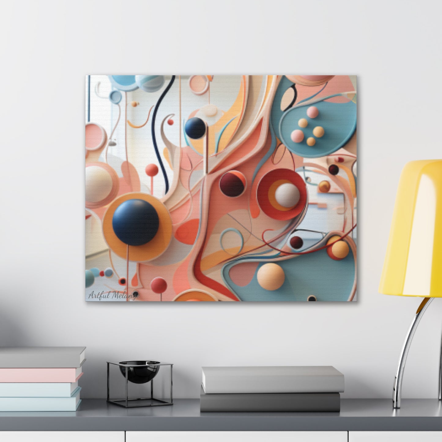 Harmony in Cyan and Peach- Graphic Print