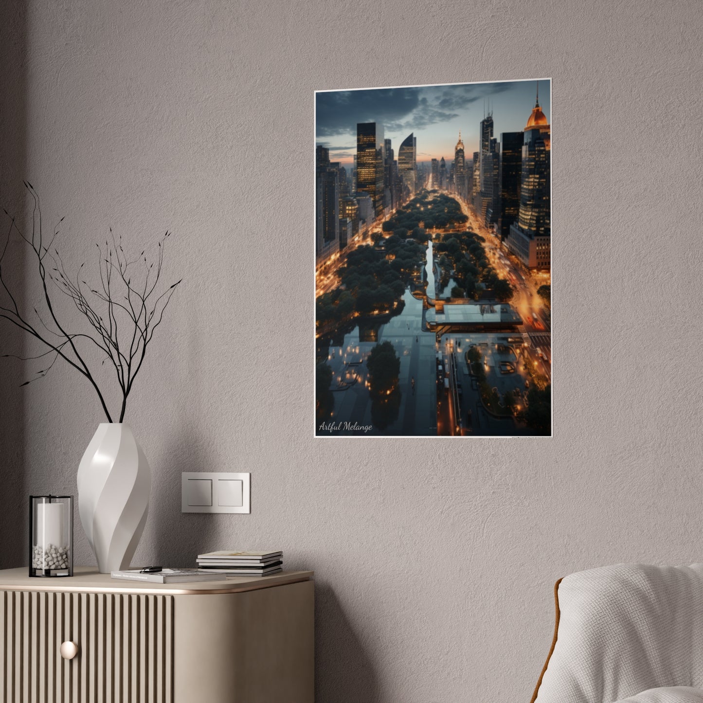 Skyline Vista: Hyper-Realistic 3D Cityscape Posters
