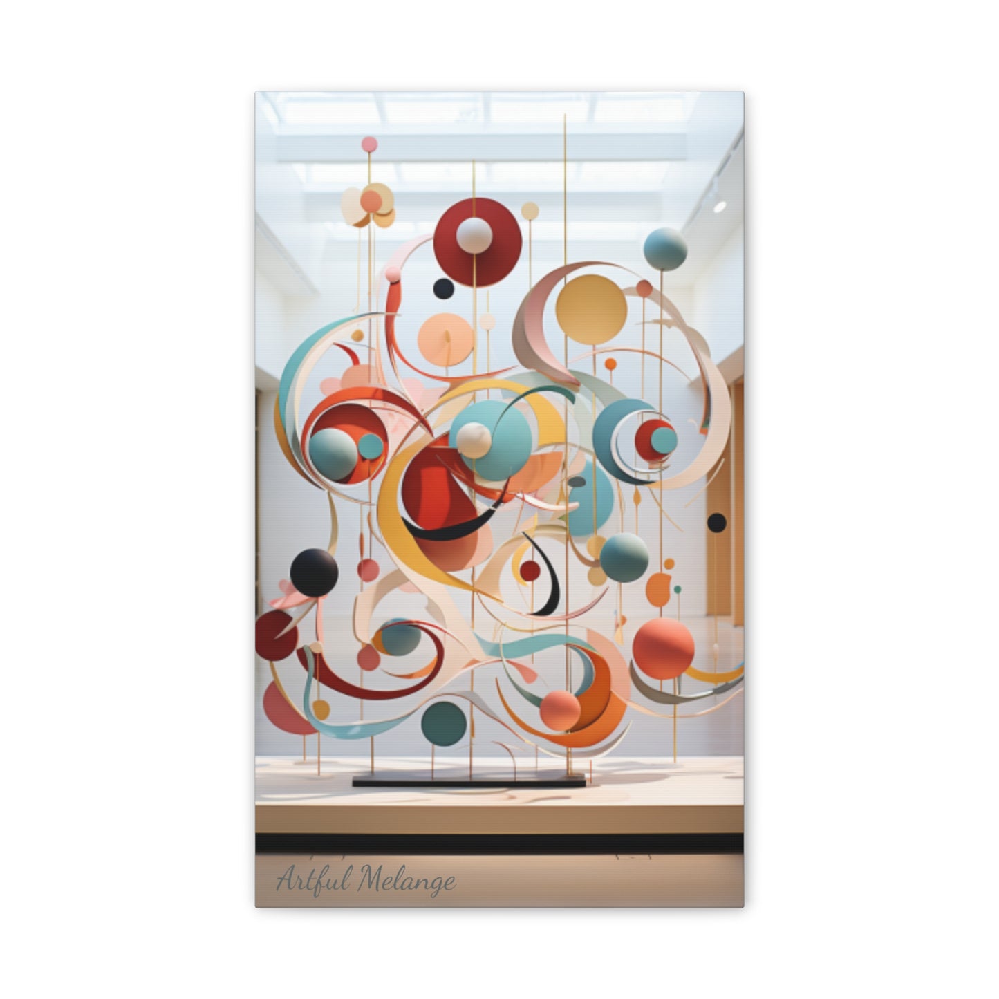 Harmony in Cyan and Peach- Graphic Print