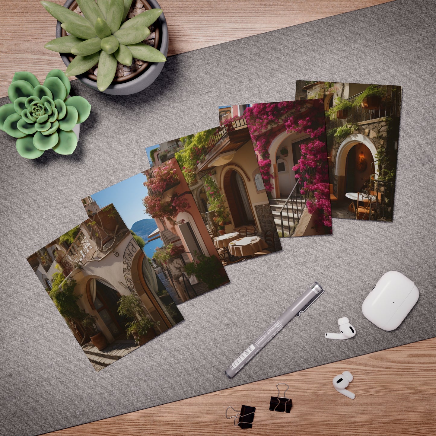 Italian Hillside Scene Multi-Design Note Cards (5-Pack)