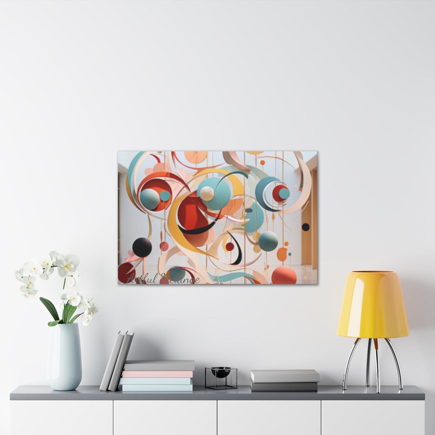 Harmony in Cyan and Peach- Graphic Print