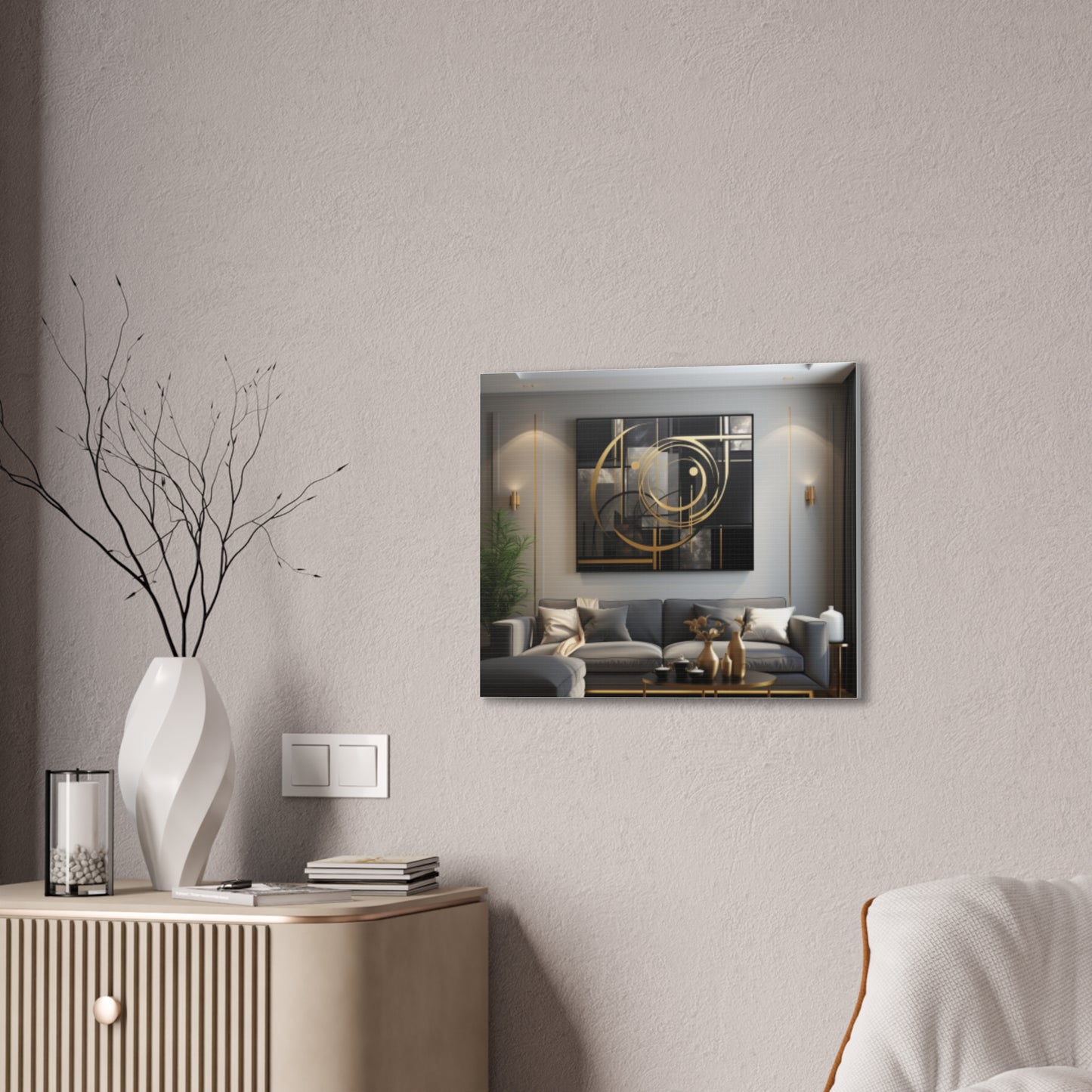Gold and Black Elegance: A Symphony of Sophistication Canvas Print