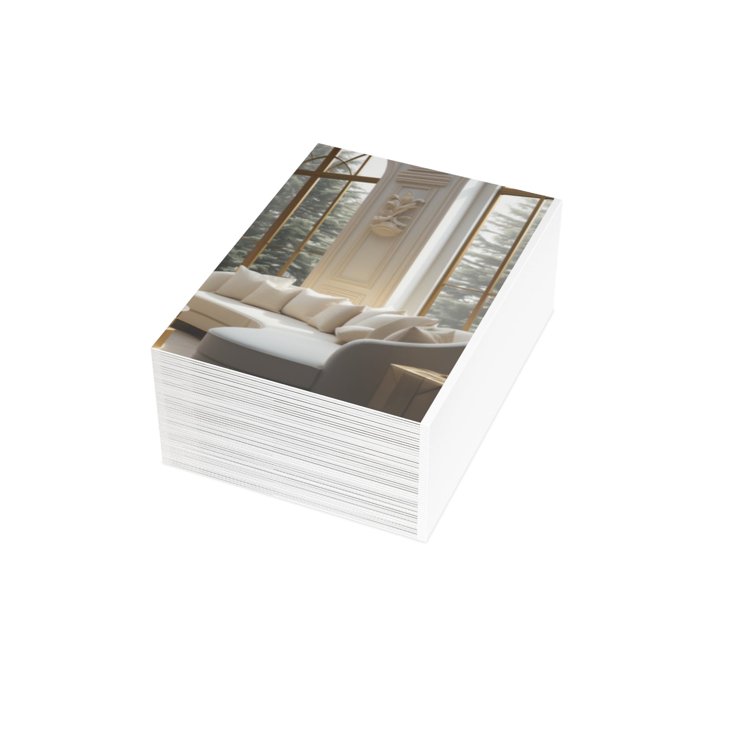 Elegance in Gold & White Christmas Notecards (1, 10, 30, and 50pcs)