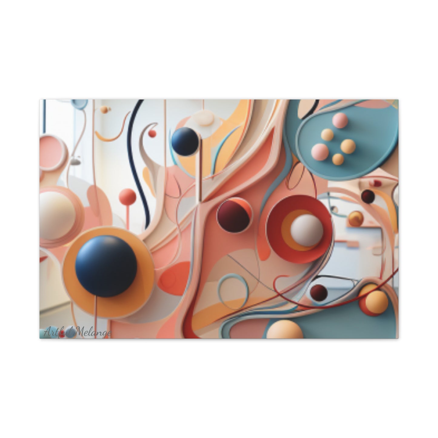 Harmony in Cyan and Peach- Graphic Print