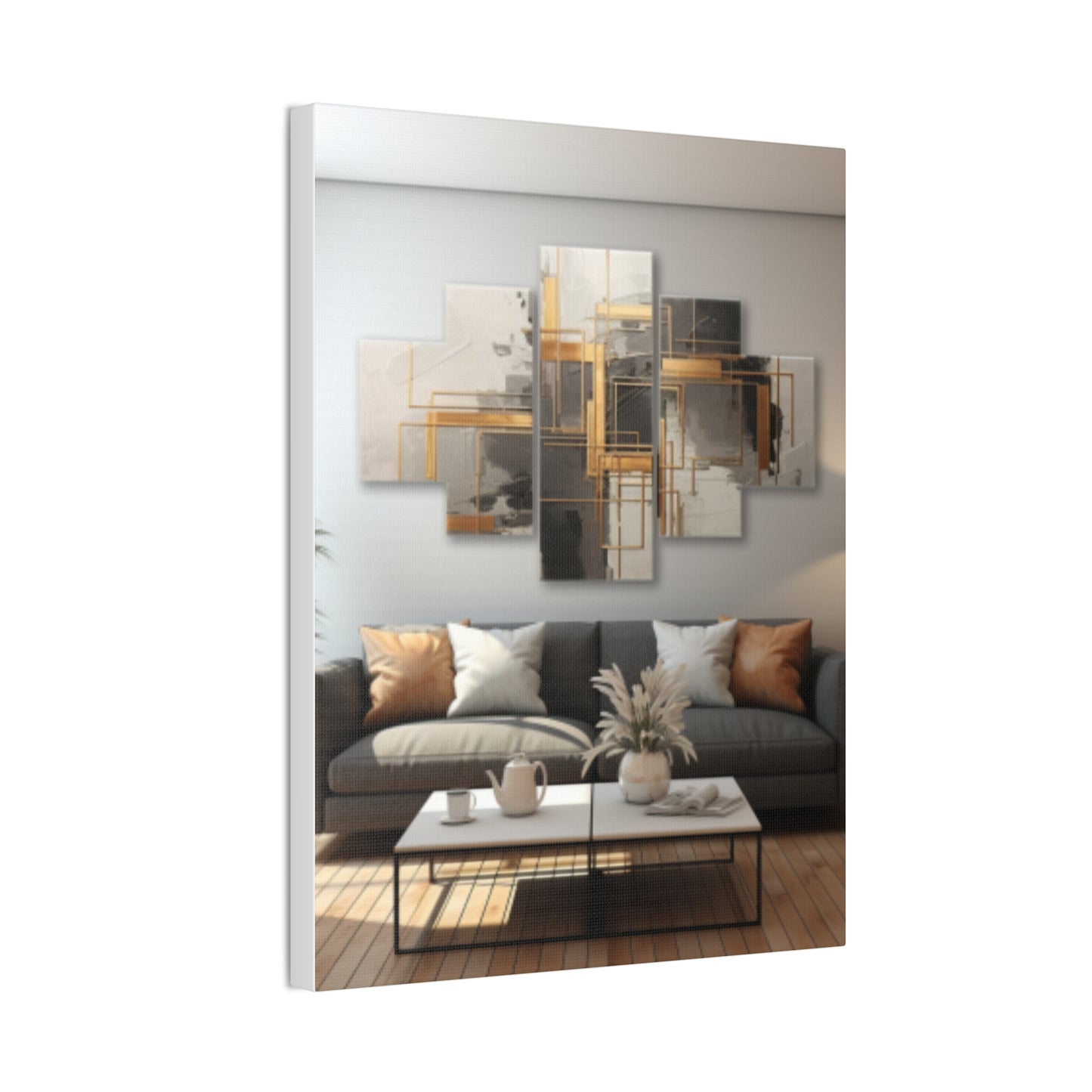 Gold and Black Elegance: A Symphony of Sophistication Canvas Print