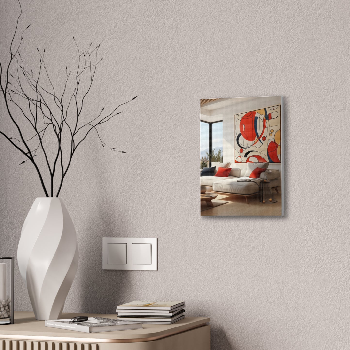 Crimson Elegance: A Symphony of Sophistication Canvas Print