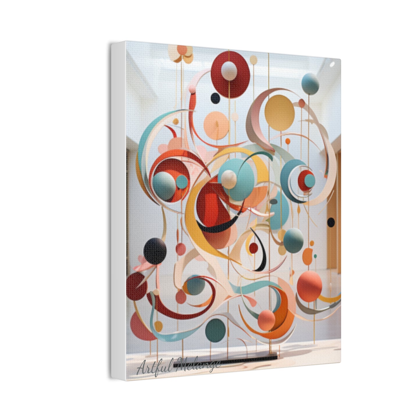 Harmony in Cyan and Peach- Graphic Print