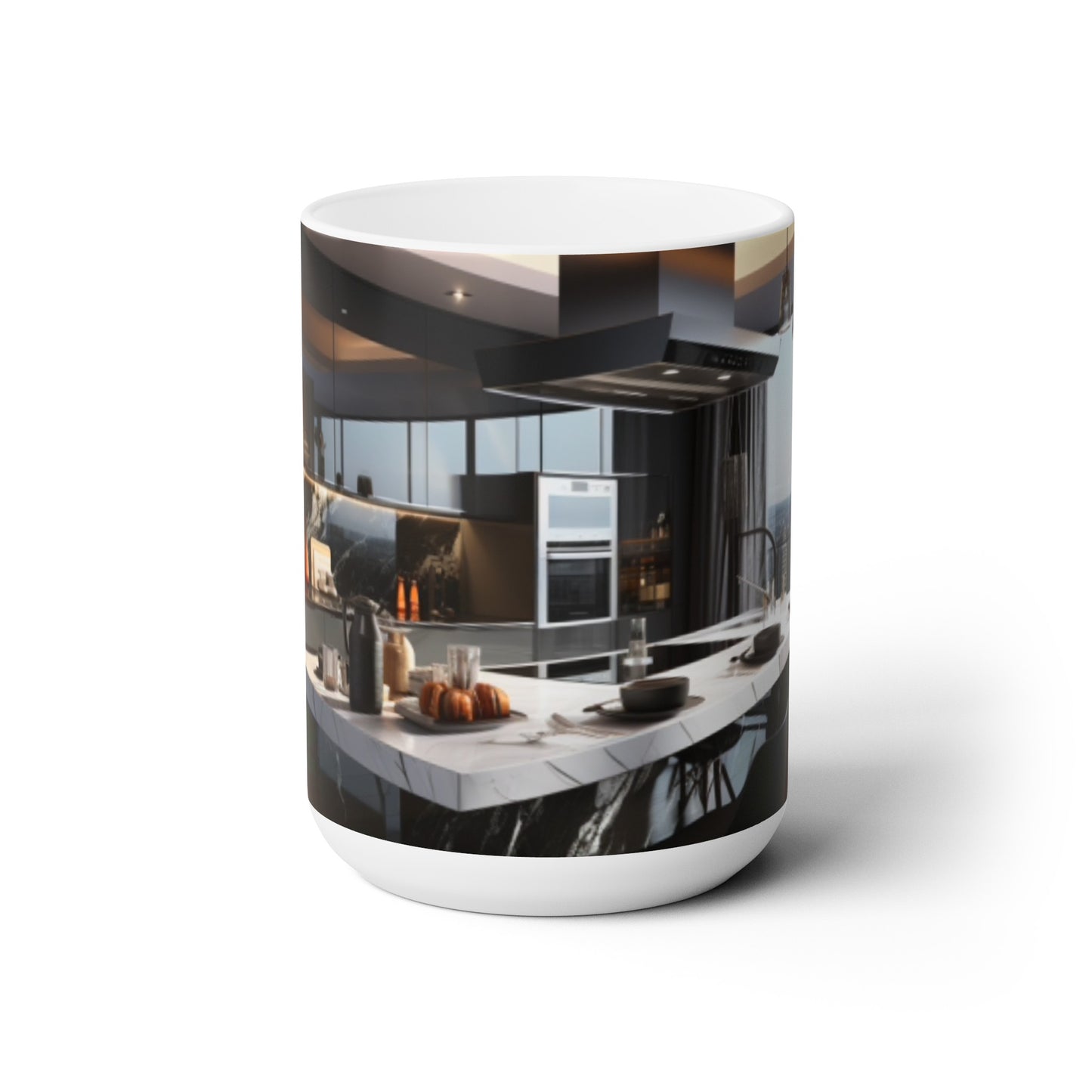 Elegant Kitchen Themed Ceramic Mug 15oz