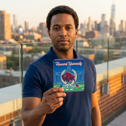 Howard University Coaster Set 4 – HU Pride Campus & Bison Design