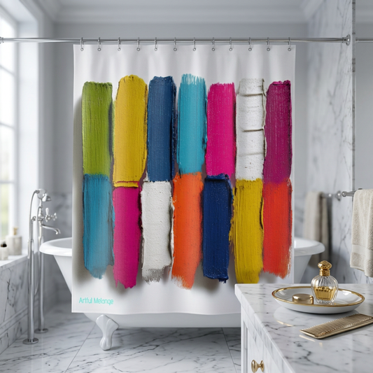 Canvas Cascade: Abstract Acrylic Art Shower Curtain Collection 261
