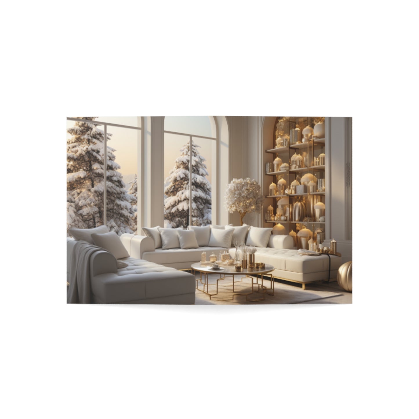 Elegance in Gold & White Christmas Notecards (1, 10, 30, and 50pcs)