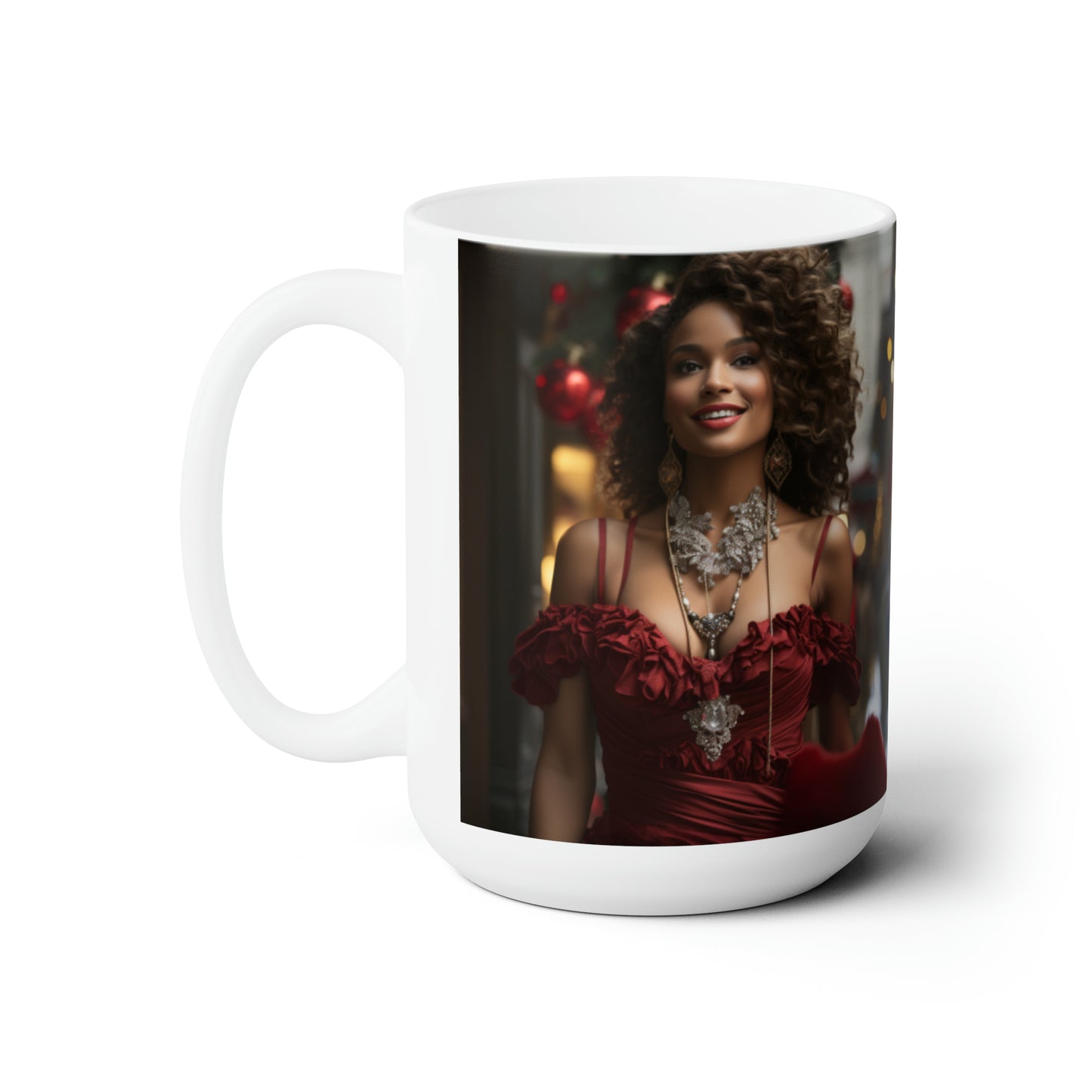 Princess Claus White Ceramic Holiday Mug 15oz