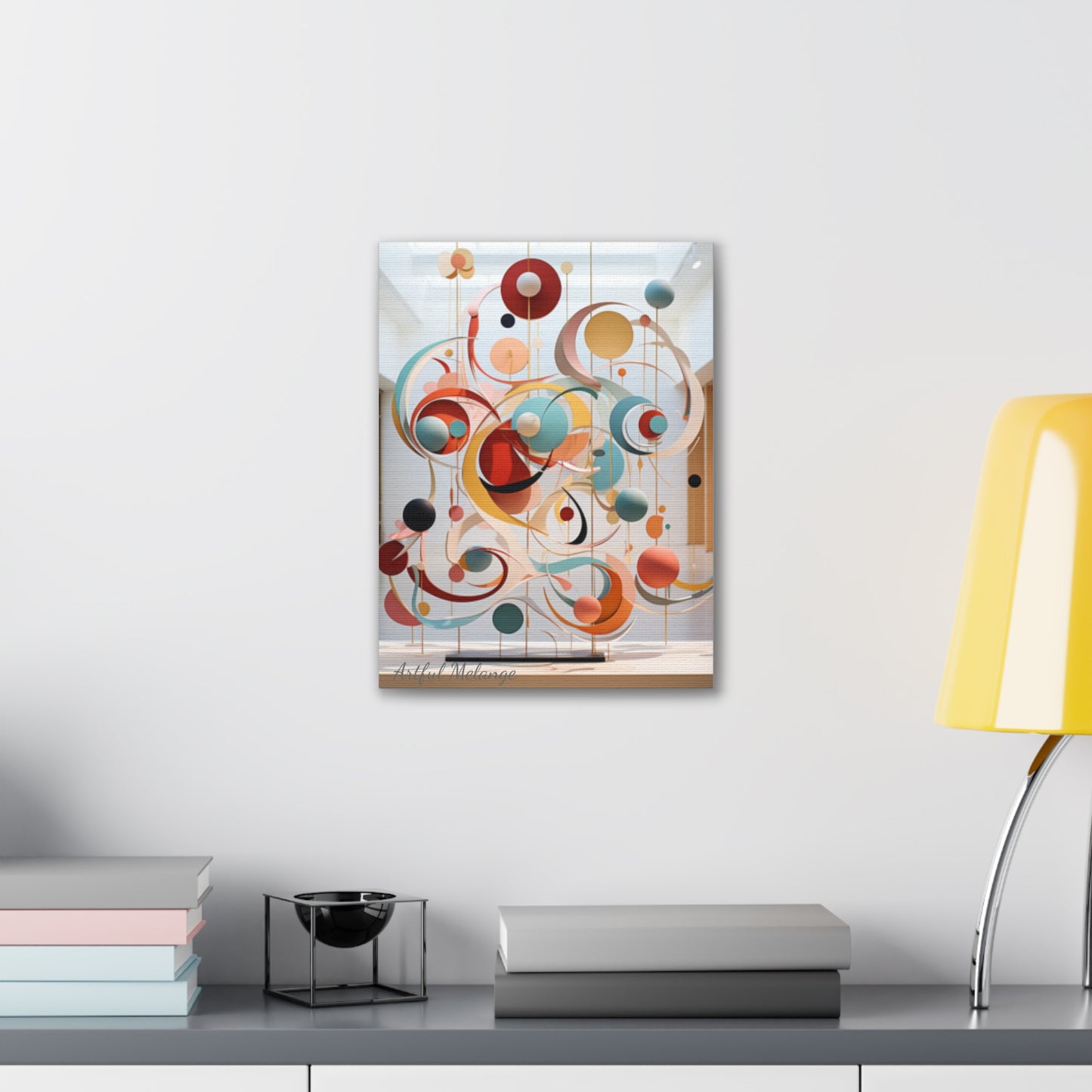 Harmony in Cyan and Peach- Graphic Print
