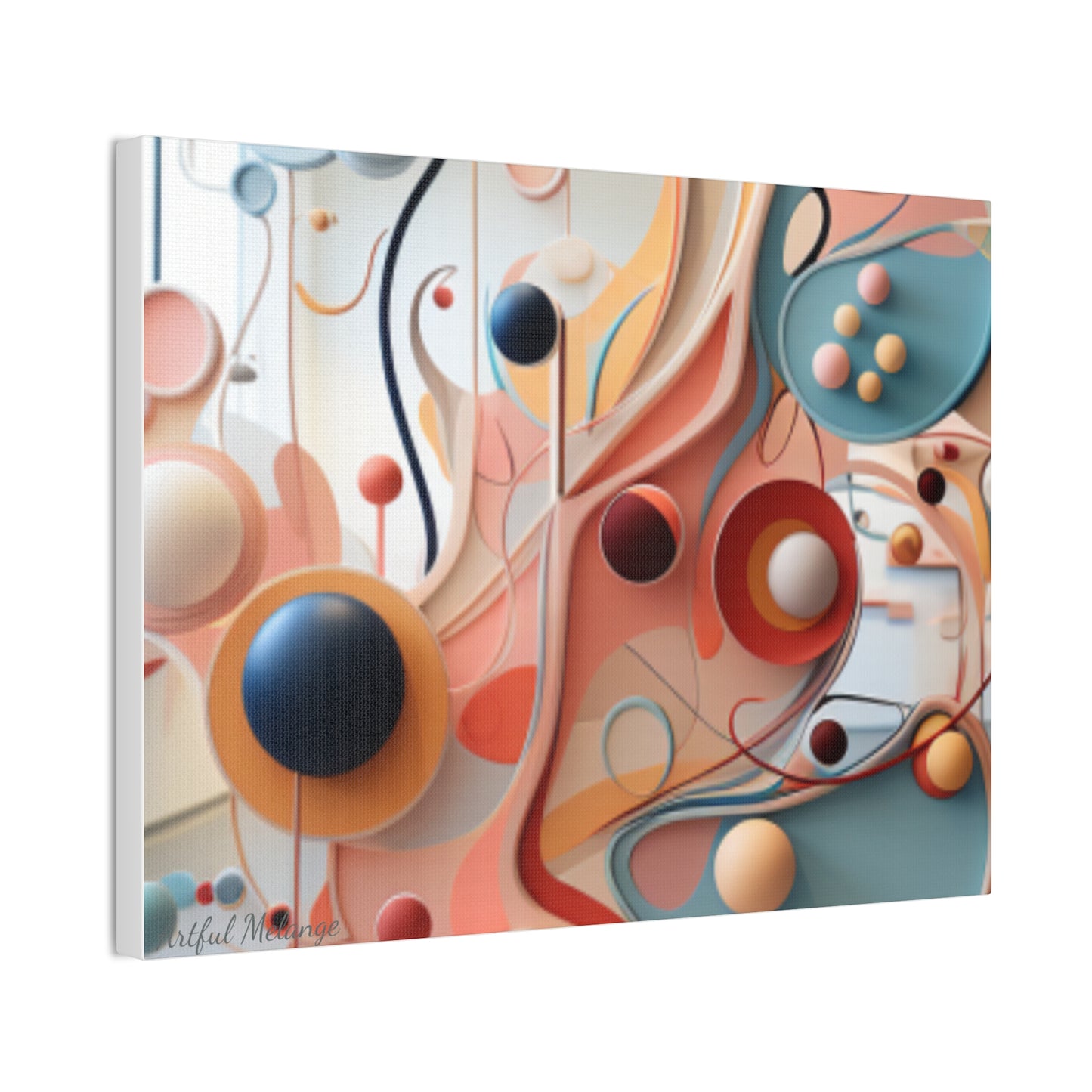 Harmony in Cyan and Peach- Graphic Print