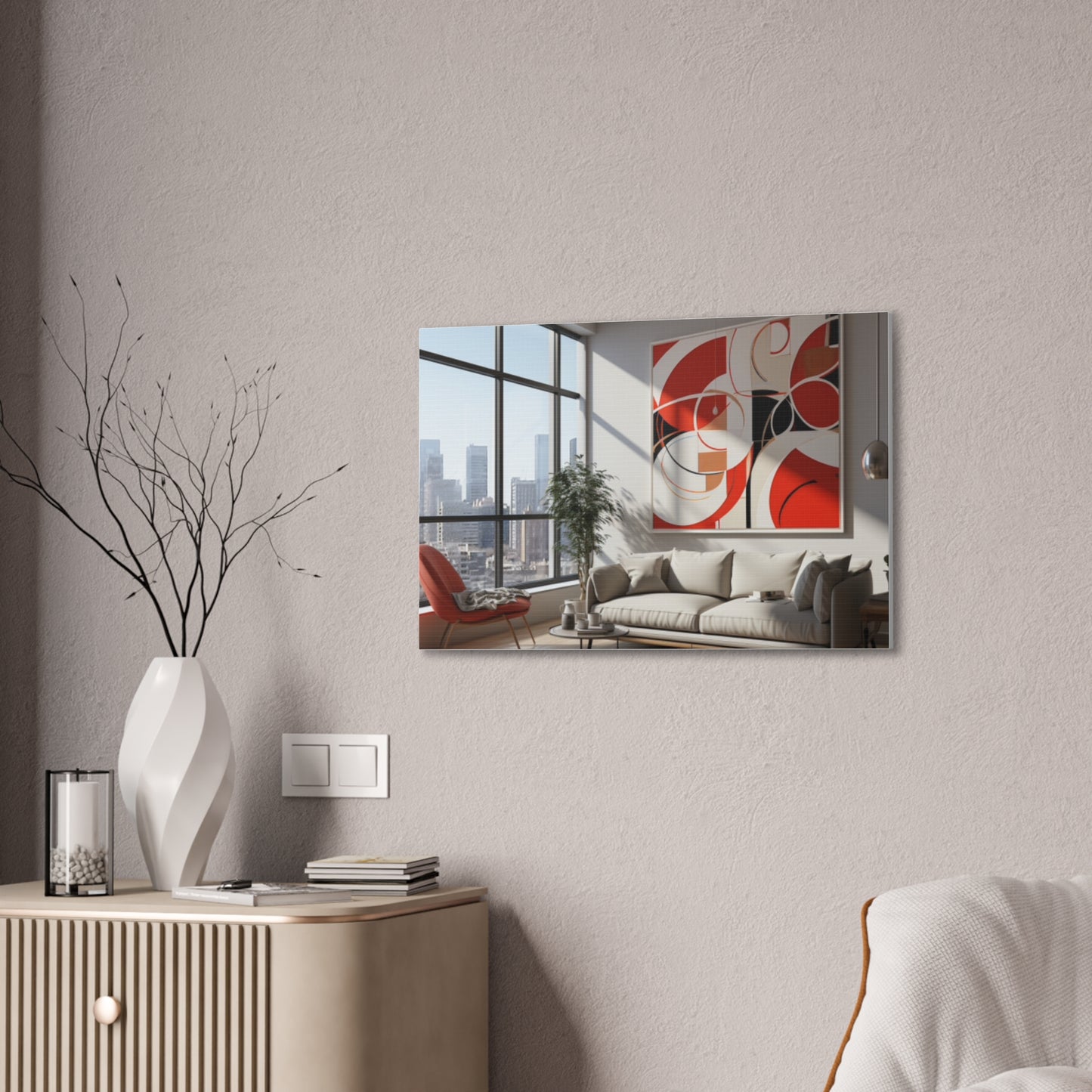 Crimson Elegance: A Symphony of Sophistication Canvas Print