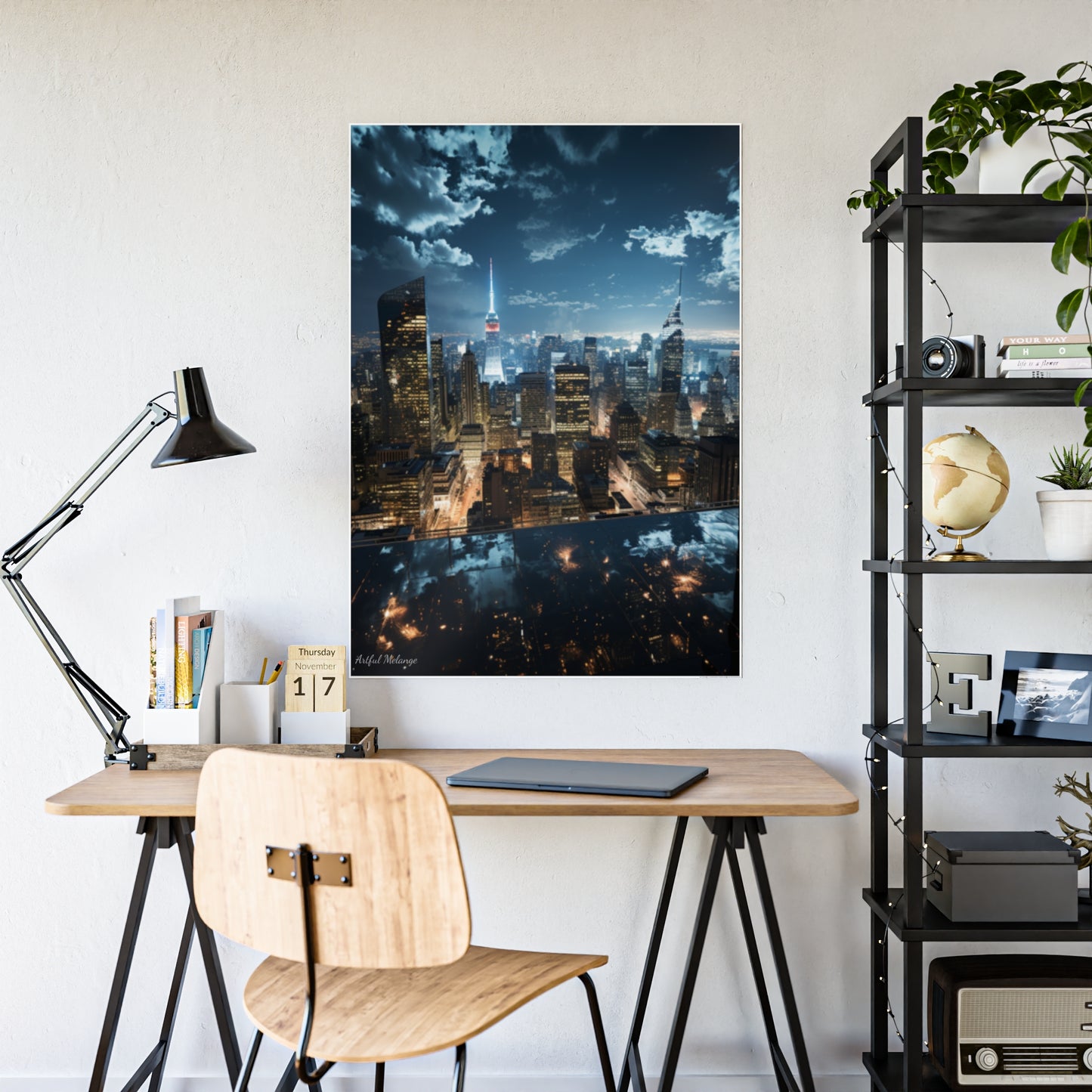 Skyline Vista: Hyper-Realistic 3D Cityscape Posters