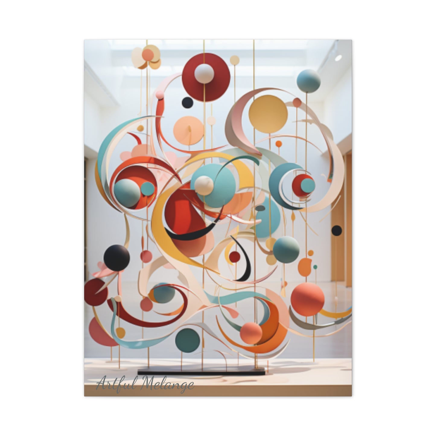 Harmony in Cyan and Peach- Graphic Print