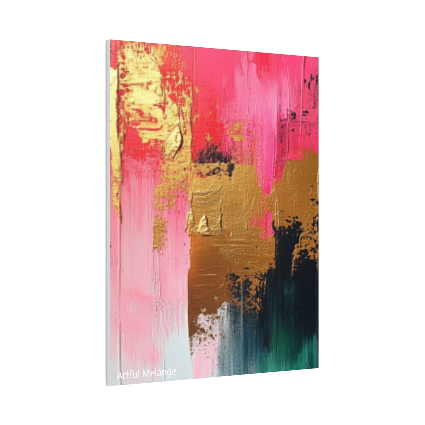 Acrylic Abstract Canvas Print - Homage to the Divine Nine/Pink Green Black and Gold 4