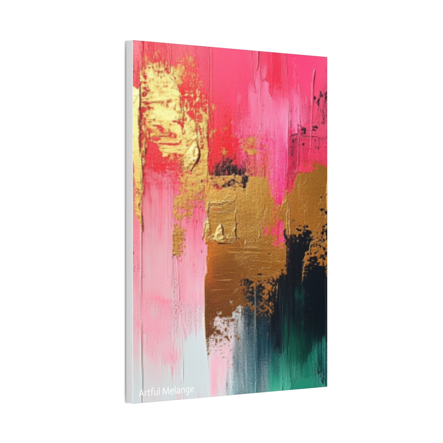 Acrylic Abstract Canvas Print - Homage to the Divine Nine/Pink Green Black and Gold 4