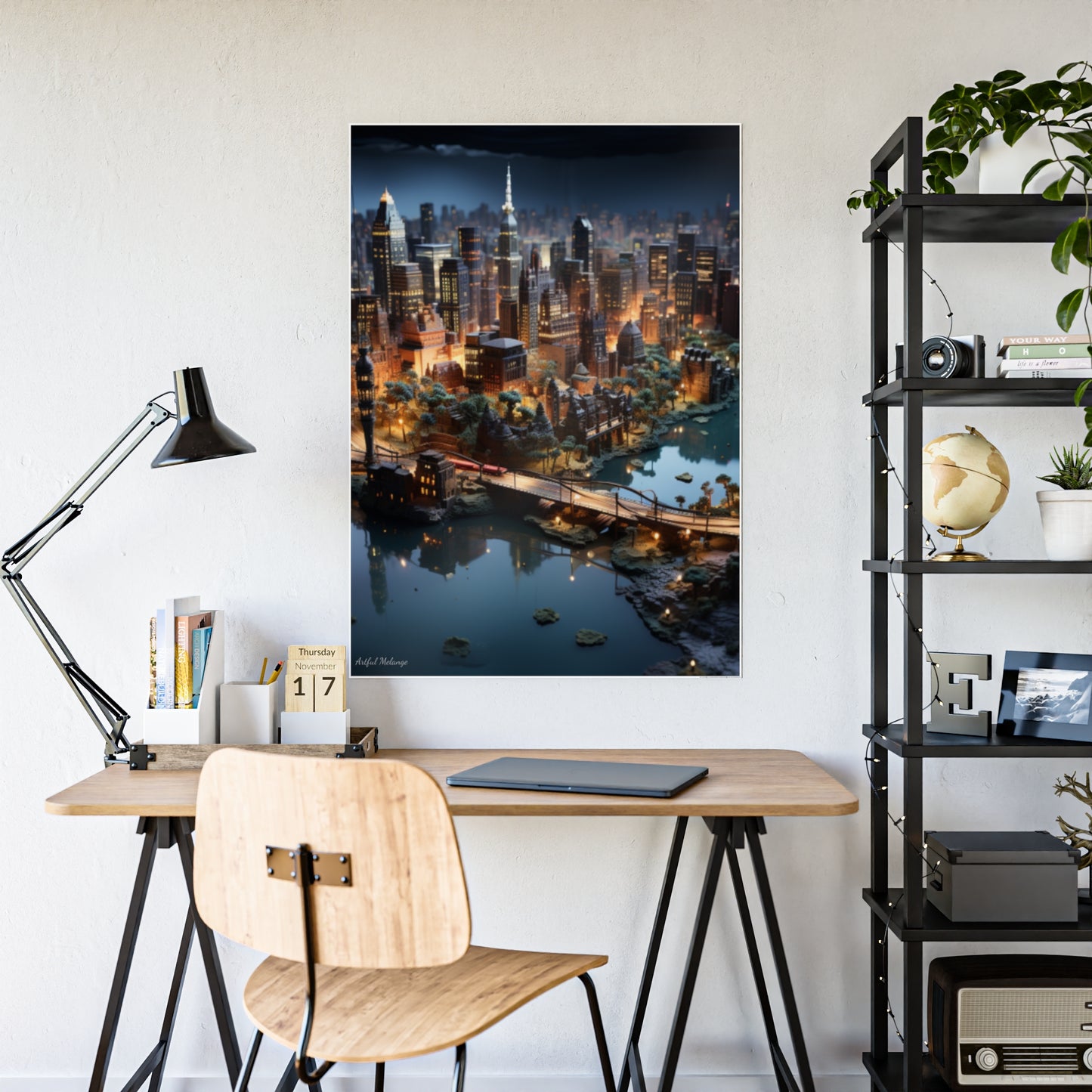 Skyline Vista: Hyper-Realistic 3D Cityscape Posters