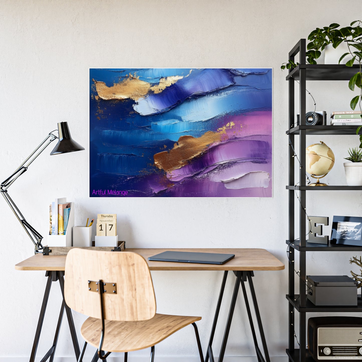 Gleaming Acrylic Abstract Poster: A Spectrum of Colorful Elegance