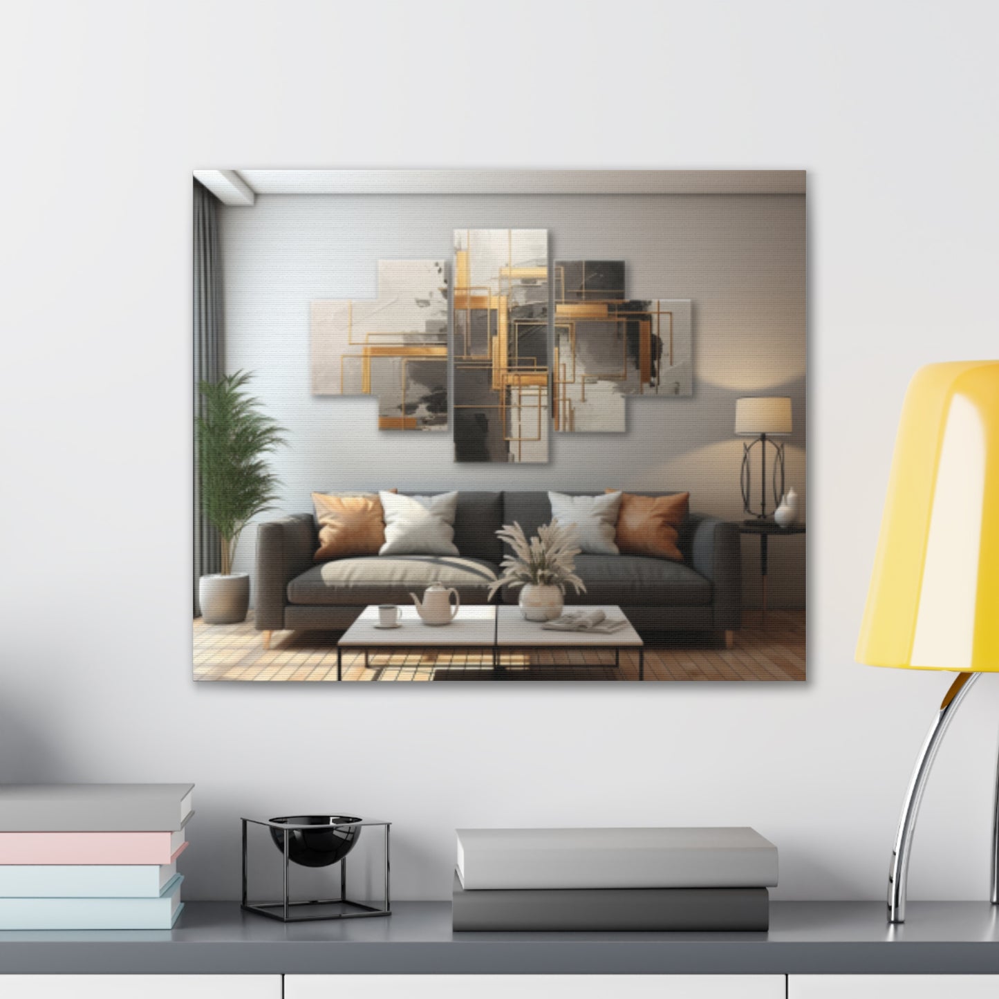 Gold and Black Elegance: A Symphony of Sophistication Canvas Print