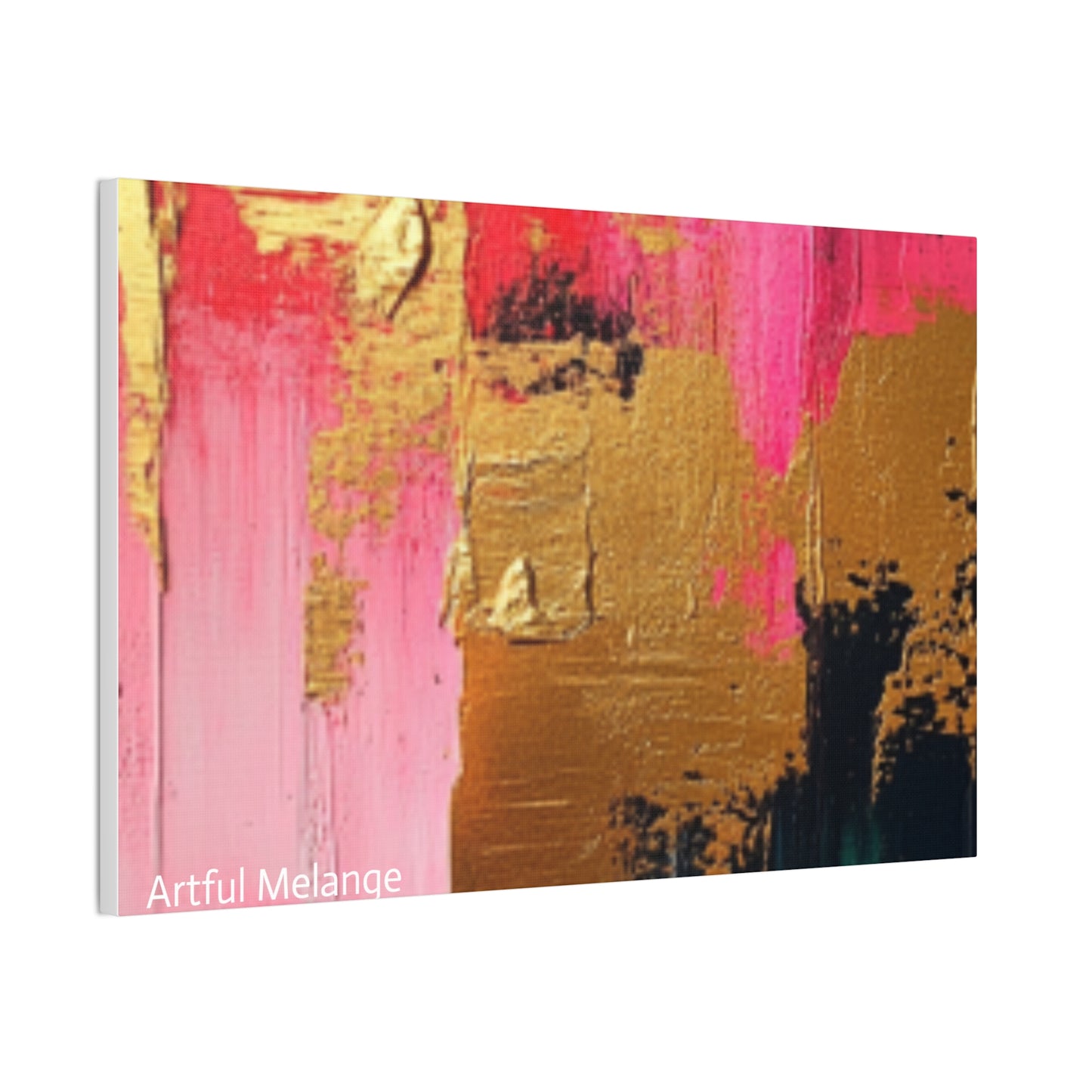 Acrylic Abstract Canvas Print - Homage to the Divine Nine/Pink Green Black and Gold 4