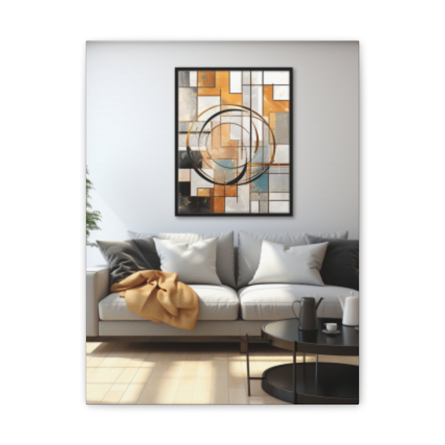 Gold and Black Elegance: A Symphony of Sophistication Canvas Print