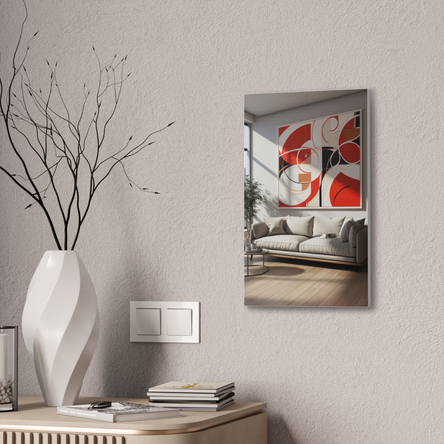 Crimson Elegance: A Symphony of Sophistication Canvas Print