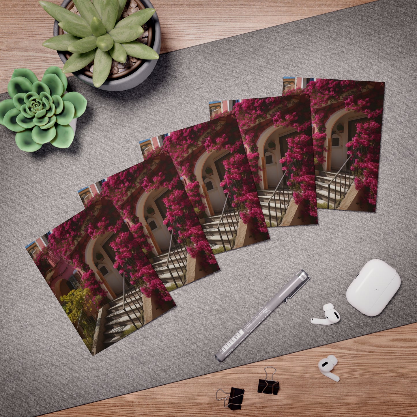 Italian Hillside Scene Design Note Cards (5-Pack)